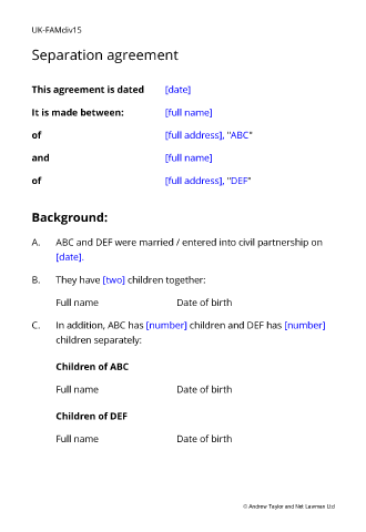 Splitting Property and Assets in Divorce Agreement
